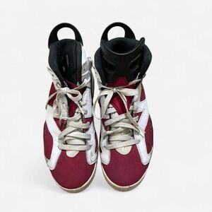 Nike Air Jordan 6 Retro Carmine Red White High Top Sneakers Men's Size 9 Used